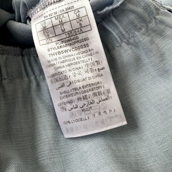 Guess Gianna Chambray Mini Dress Adjustable Strap Ruffled Detail Size Medium - Picture 6 of 10